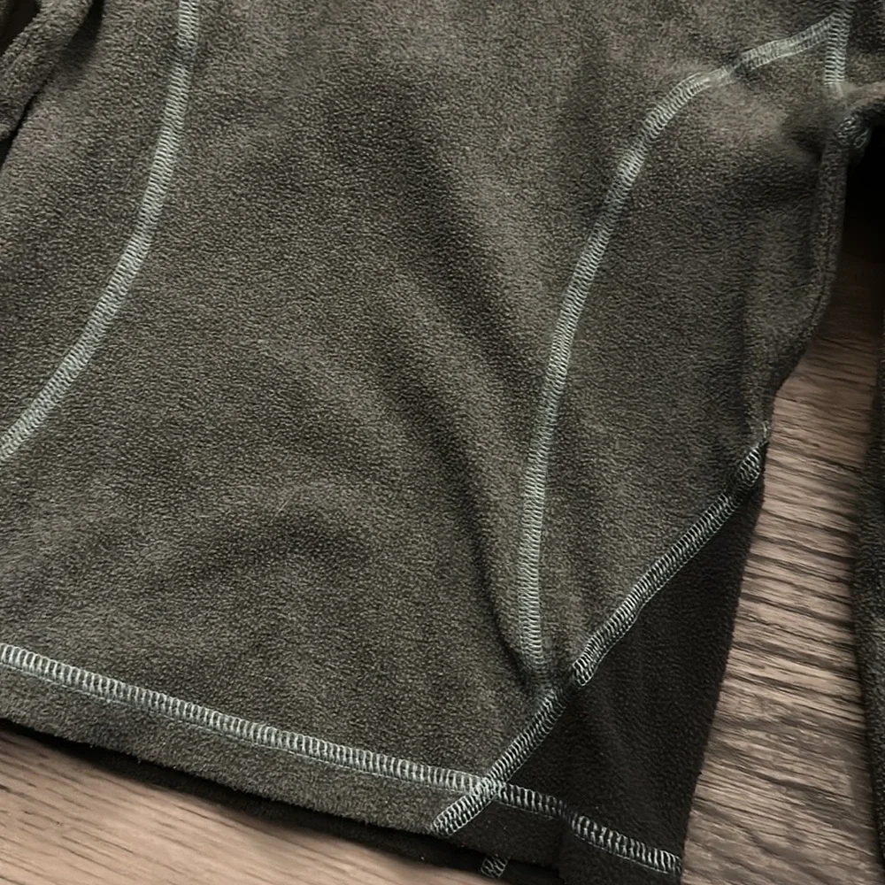North face fleece 1/4 zip gray/teal‎ girls XXS